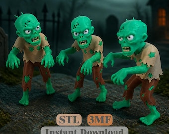 ゾンビ STL 3MF | ハロウィンゾンビフィギュア | 不気味なアンデッドモデル | 即時ダウンロード