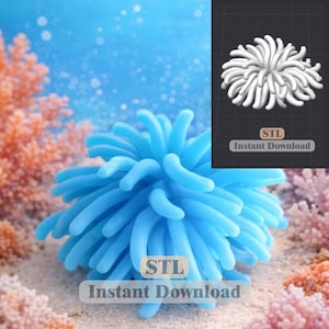 Sea Anemone Coral STL | Soft Reef Decor for 3D Printing | Instant Download