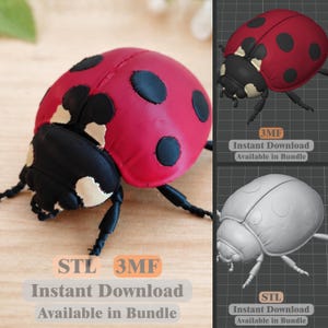 Ladybug STL 3MF | Spring Themed Figurine for 3D Printing | Instant Download