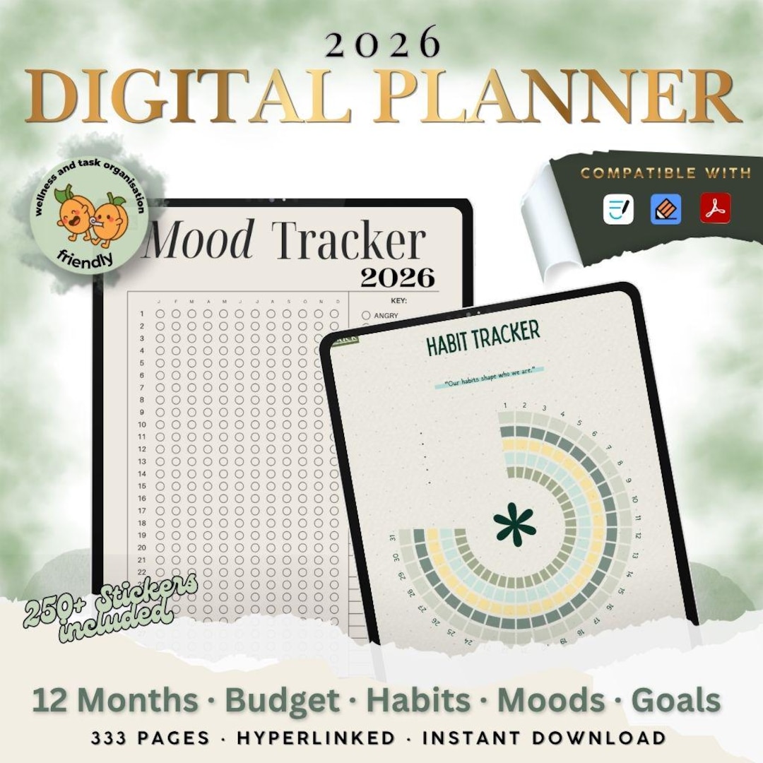 2026 Digital Student Planner + Sticker Pack, iPad Planner Goodnotes ...
