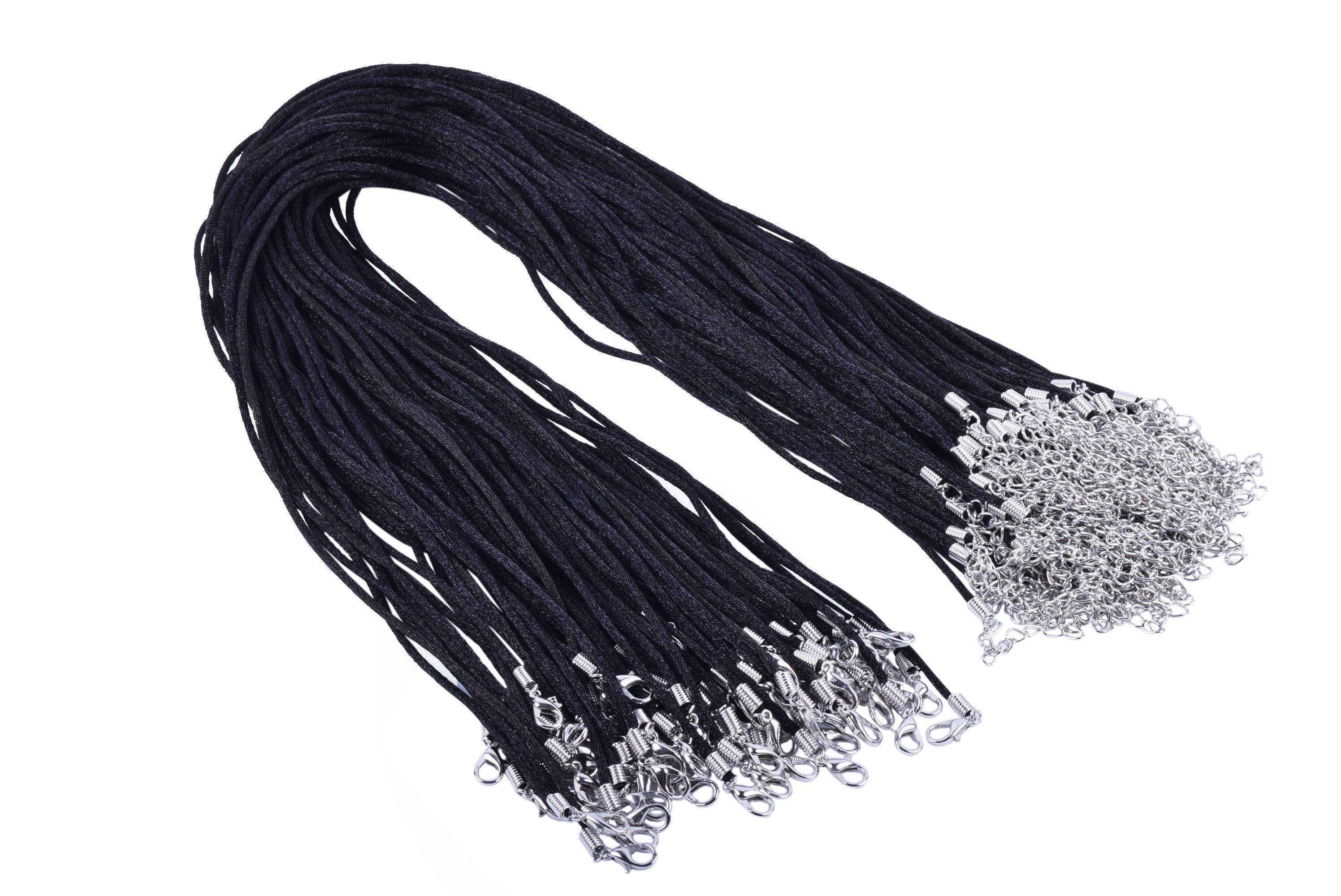 50pcs 20''/50cm Black 2.0mm Satin Silk Necklace Cord Etsy UK
