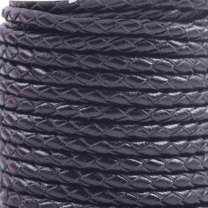 More Than 10 Colors Avail.--2 Yards 4.0mm Round Geneuine Braided Leather Cord Bolo Leather Cord for Bracelet Making