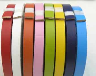 8 Colors-3 Meters 10.0x2.0mm Flat Real/Genuine Jewelry Leather Cord/Strap for Bracelet Making