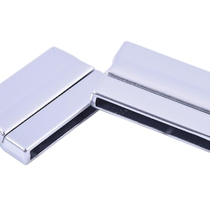 KONMAY 10 Sets 30.0x3.0mm Glue-in Ends Flat Magnetic Jewellery Clasp for Bracelet&Necklace Making, End Closures for Jewellery Making