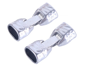 15 Sets 10.5mmx7mm Antique Silver Snap Clasp Bracelet End Clasp Jewlery Clasps For Licorice Leather Cord Bracelet Making