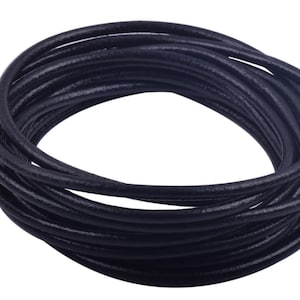 3mm/4mm/5mm/6mm/8mm Round Real Leather Cord Leather String for Jewelry Making, Necklaces, Bracelets and Crafting