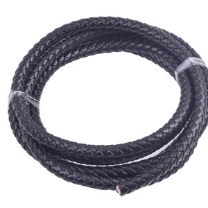 2 Yards 8.0mm Round Geneuine Braided Leather Cord Bolo Leather Cord for Bracelet and Jewellery Making