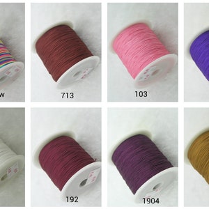 750 Yards(5 Rolls)ECO 0.4mm Chinese Knotting Cord/Braided Macrame Nylon Bead Cord--31 different colors for Choose