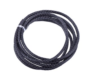 Optional 8 Colors Avail. ---2 Yards 6.0mm Round Geneuine Braided Leather Cord Bolo Leather Cord for Bracelet Making