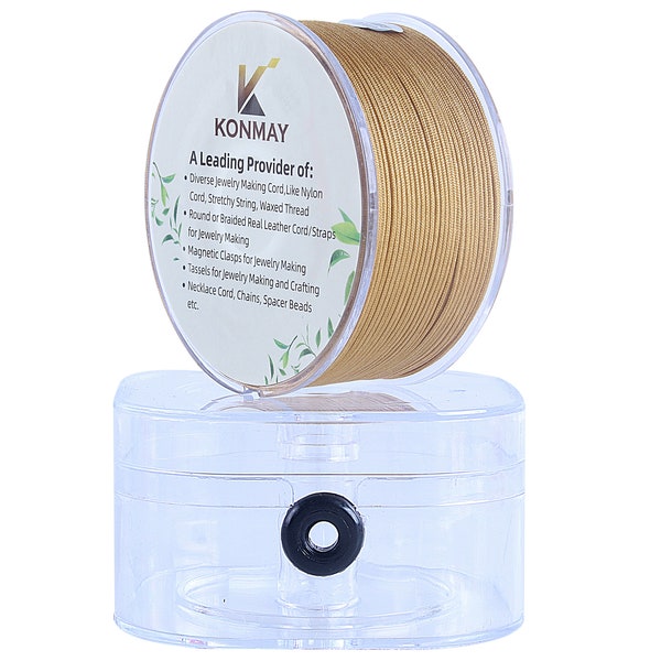 KONMAY 0.4mm Nylon String Cord, 165 Yards Chinese Knotting Cord for Jewelry Making, Beading,Chinese Knotting, Kumihimo, Macramé