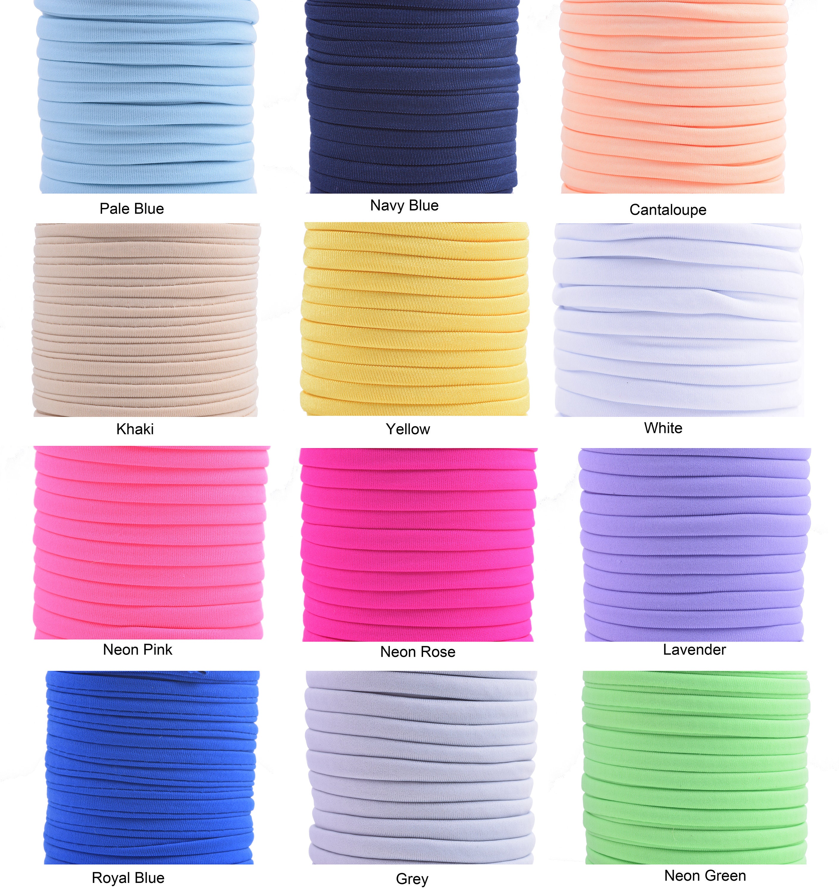 1 Roll 20 Meters 5.0mm Stitched Spandex Spaghetti Elastic Cord for Headbands, Face Mask,Hairties,Bikini Elastic, Swimwear Elastic