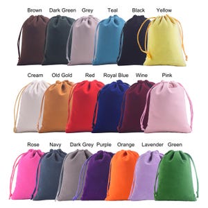 19 couleurs disponibles -- 50 pièces sacs à cordon en velours pochettes à bijoux en velours boucles d'oreilles bague collier emballage sac cadeau sacs pour cadeaux de mariage
