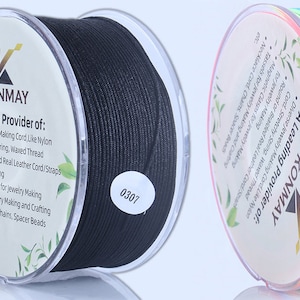 190 Yards 0.6mm Nylon Bracelet String, Braided Chinese Knotting Cord for Jewelry Making, Beading,Chinese Knotting, Kumihimo, Macramé