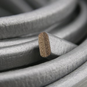 Sales! 1 Meter 10.0x6.0mm Metallic Grey Color Licorice Flat Leather Cord