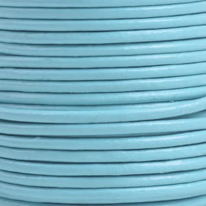 25 Yards Turquoise  1.5mm 2.0mm Round Real Leather Cord for Jewelry Making Necklace Bracelet Making Crafting Braiding