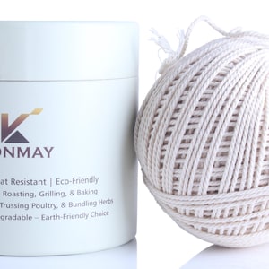 1.5mm Butcher 's Twine – 490ft 100% Cotton Cooking String, Baker Twine for Trussing, Roasting, Grilling, Tying Meat, Herbs & Sausages