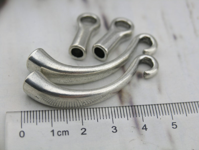 5 Sets 5.0mm Antique Silver Hook Clasp for Wrapping Bracelet Design image 1