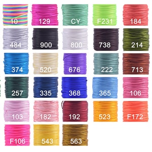 100 Yards 1.5mm Nylon Rattail Satin Seide Kordel Perlenschnur für chinesische Knotentechnik, Kumihimo, Perlenstickerei, Makramee, Schmuckherstellung