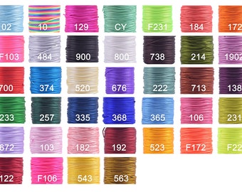 100 Yards 1.5mm Nylon Rattail Satin Silk Trim Cord Beading String for Chinese Knotting, Kumihimo, Beading, Macramé, Jewelry Making