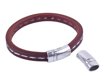 3 Colors Avial.--15 Sets 10.3x6.5mm Magnetic Clasp for Licorice Leather Bracelet Making-CLP1102