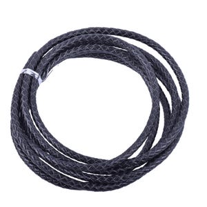 KONMAY 2 Yards 5.0mm Braided Leather Cord, Bolo Cord, Real Leather Cord for Bracelets, Necklaces Making and Crafting