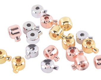 30pcs Stopper Beads for Bracelets and Necklaces, 18K Gold Plated 3.2mm Locker Seperator Beads, Positioning Spacer Beads