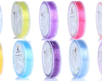 Cordón elástico para pulseras de 0,6 mm, para abalorios, para hacer joyas con cuentas de semillas