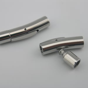 1pc Shiny Dia. 4.0mm Shiny 316L Stainless Steel Snap/Bayonet Clasp for Leather Cord