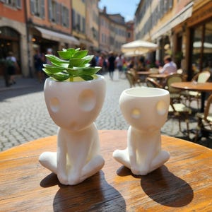 Maceta Kodama Espíritu del Bosque - Regalo inspirado en Studio Ghibli - Decoración ecológica impresa en 3D de la Princesa Mononoke - Suculentas y cactus Zen Japandi