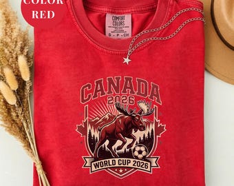 Vintage Canada World Cup 2026 Shirt, Moose Soccer T-Shirt, Comfort Colors Soccer Fan Tee, Retro Canadian Soccer Gift, 2026 Football Shirt