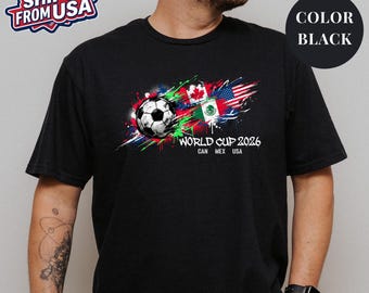 World Cup 2026 Shirt, USA Mexico Canada Soccer T-Shirt, 2026 World Cup Fan Graphic Tee, Match Day Football Apparel, North America 2026