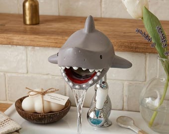 Cute Animal Faucet Extender for Kids & Toddlers, Shark and Mouse Bathroom Sink Spout Cover, Aesthetic Nursery Decor, Baby Bath Safety Gift