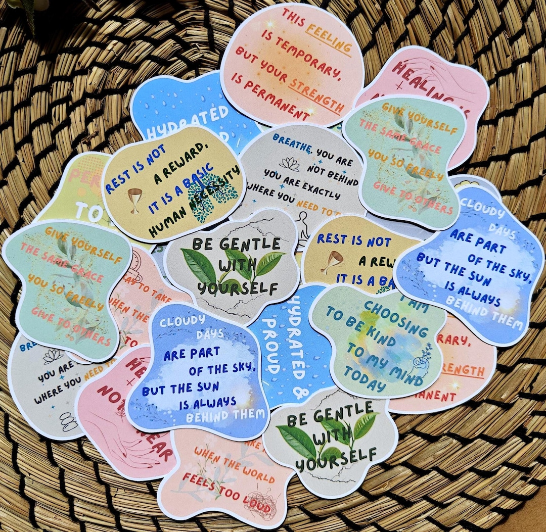 Self Care Stickers Pack | Mental Health Affirmations | Matte or ...