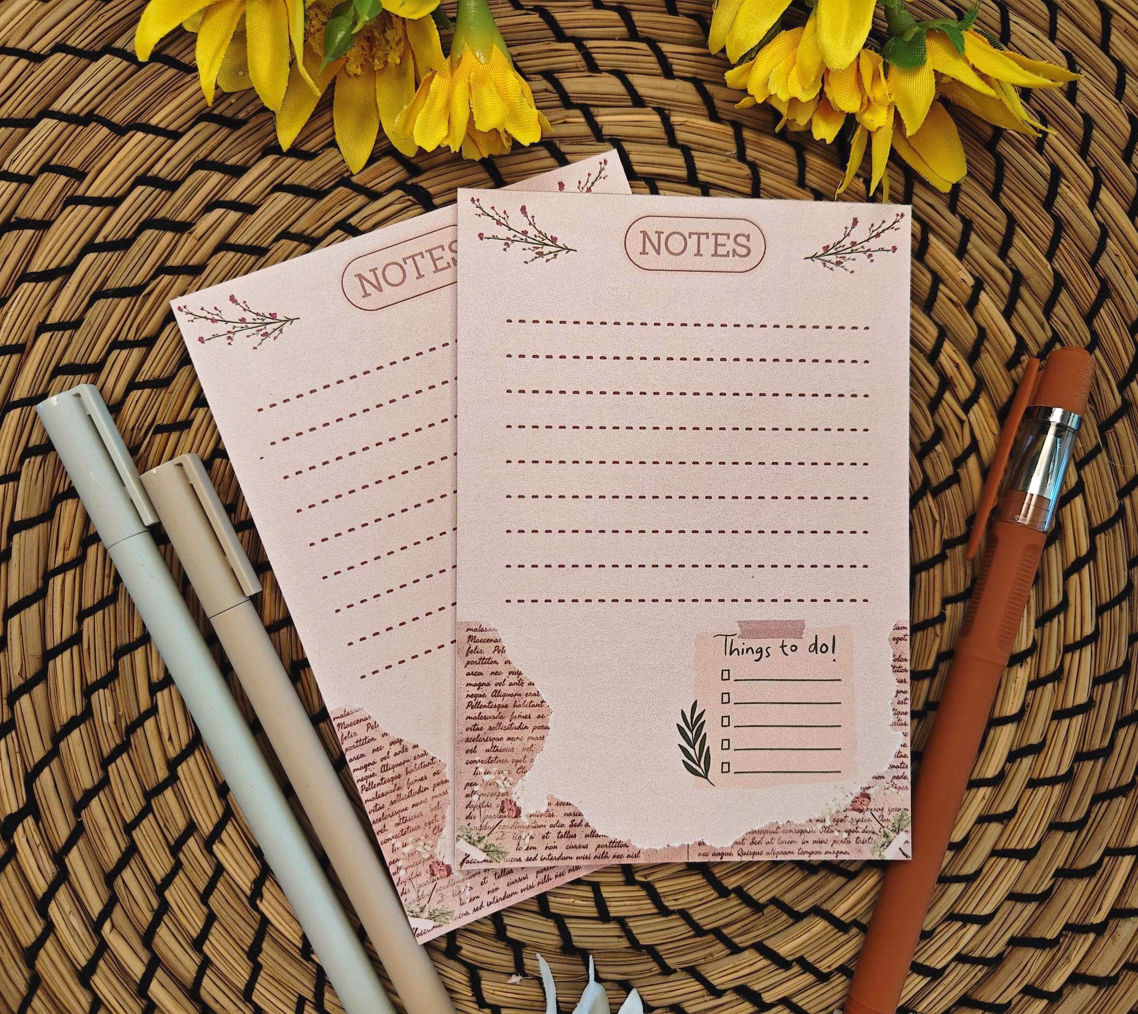 Scrap Notepad Paper Vintage Notepad | Scrapbook Style Floral Memo Pad | Pocket Size Journal ...