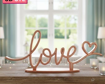 Elegant liefdesbord decor | Romantisch hart op tafelblad | (Digitale download)