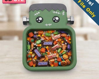 Halloween Frankenstein Dienblad STL | Spooky Monster Organizer | Gotisch Opbergbakje | Halloween 3D Printbestand | Griezelige Bureaudecoratie