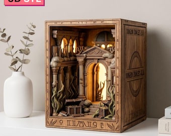 Sunken Ocean Book Nook STL | Diorama onderwaterruïnes | (Digitale download)