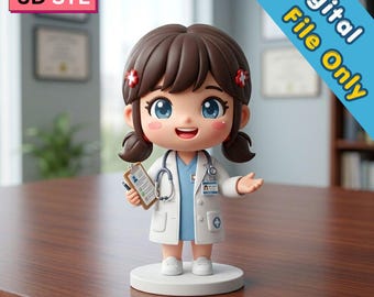 Dokterminiatuur SBL | Medisch professioneel beeldje | Decormodel bureau kliniek | Karakterdisplay voor gezondheidszorg | 3D-afdrukbestand