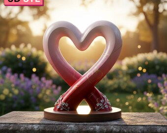 Infinity hartsculptuur STL | Romantisch liefdesdecor met lus | (Digitale download)