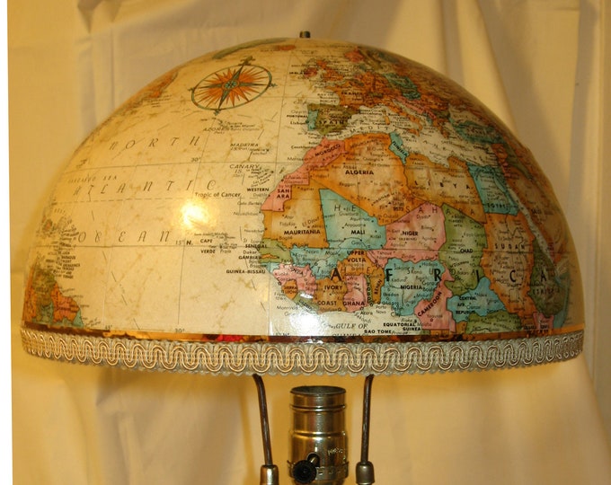 World Globe Lampshade Handcrafted Vintage lamp NOT Etsy