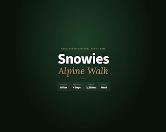 Snowies Alpine Walk Trail Guide — 4 Day Kosciuszko Hiking Plan | Instant Download