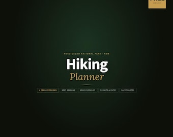 FREE Kosciuszko National Park Hiking Planner | Australia Trail Guide | NSW Hiking | Instant Download