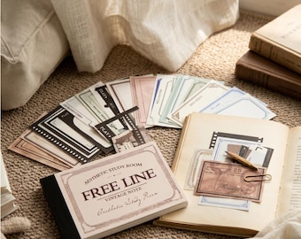 Vintage Journal Ephemera Kit, 96 Paper Labels for Junk Journals