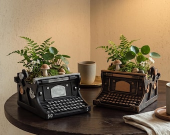 A Little Typewriter Planter for Writers, Readers, and Tiny Green Thing