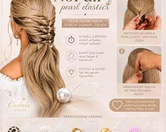 NoPull Pearl Elastics | Haargummis ohne durchziehen | minimalistischer Braut Haarschmuck Hochzeit | hair tool | Perlenschmuck | Haarschmuck
