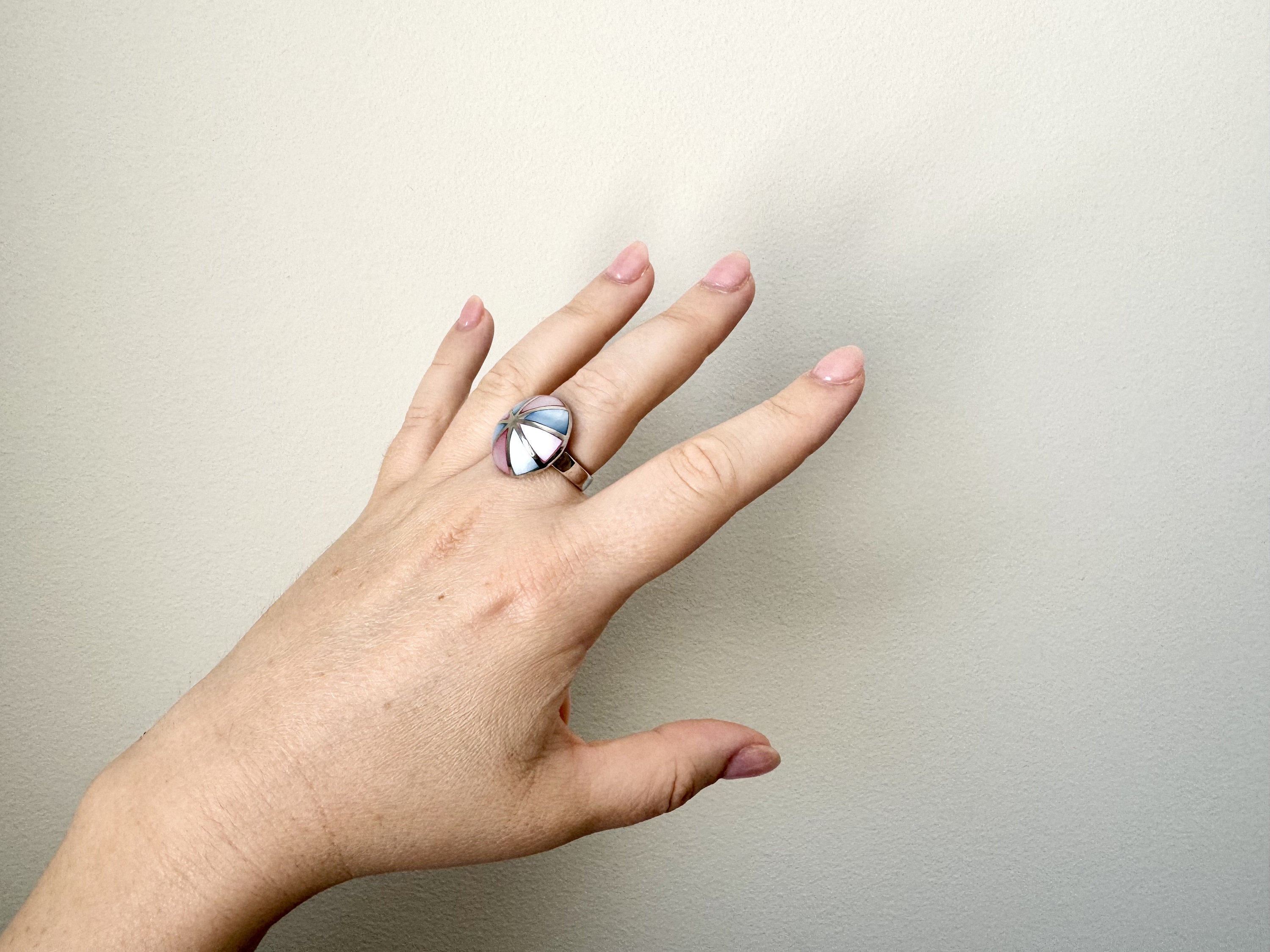 Bague Anneau Vintage En Coquillage Taille 46 - Achetée En Guadeloupe Dans Les Années 80, Pièce Unique