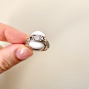 Vintage Sterling Silver Shell Ring With Swirl Patterning
