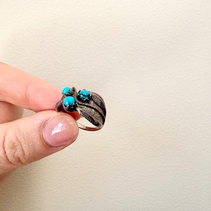 Vintage Boho Sterling Silver & Turquoise Multi-Stone Ring