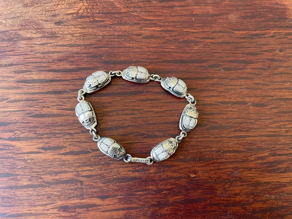 Sterling silver 2024 scarab bracelet