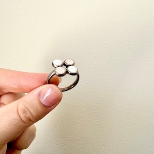 Vintage Sterling Silver Multi Shell Ring